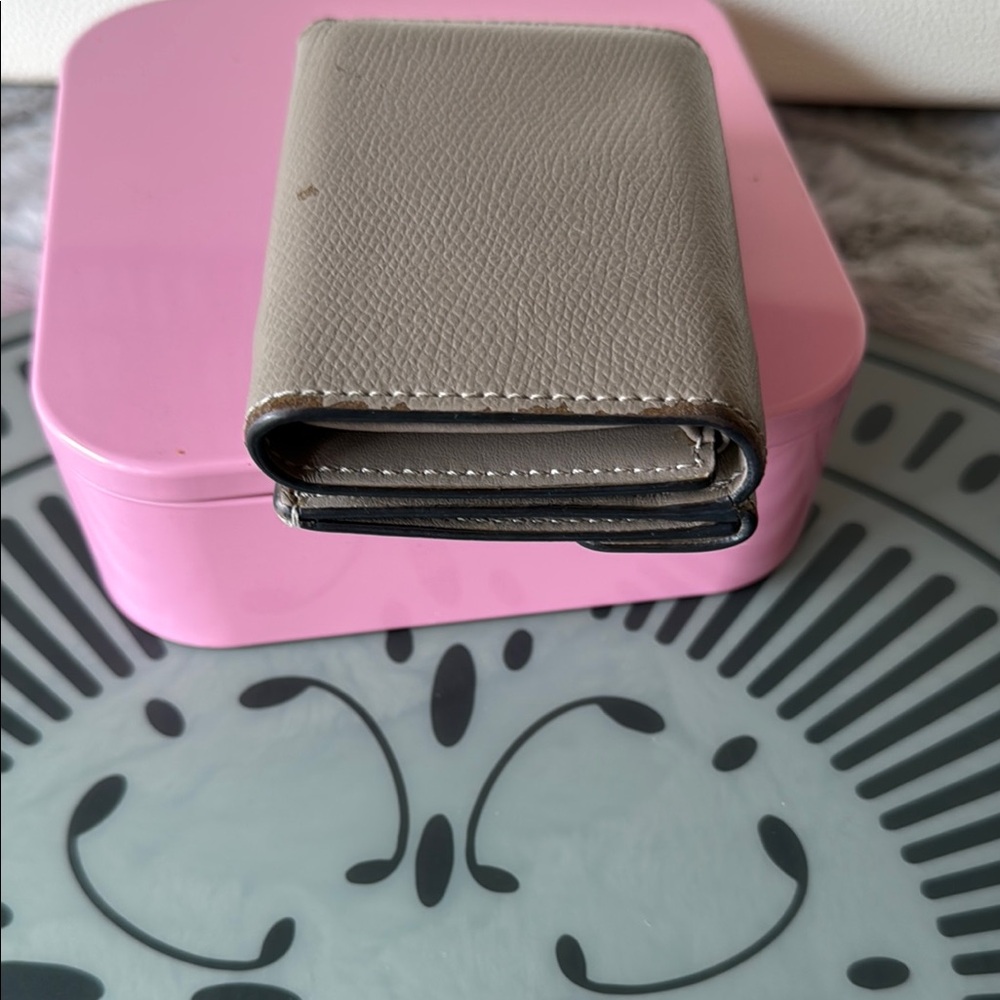 Fendi Micro Trifold Taupe Color Wallet with Gold Fendi “F” Logo Accent - Picture 3 of 12
